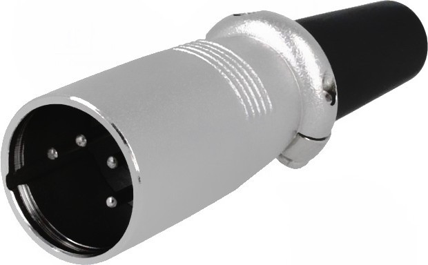 XLR-4W, Вилка, XLR, "папа", PIN 4, прямой, на провод XLR-4W, Вилка, XLR, "папа", PIN 4, прямой, на провод