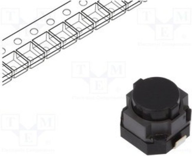 EVPASAC1A, Микропереключатель TACT, SPST, Пол: 2, 0,05A/12ВDC, SMT, нет, 1,6Н