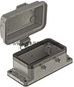 09300100317, Heavy Duty Power Connectors BULKHEAD MOUNTING HAN 2B 2 LVR LCKING