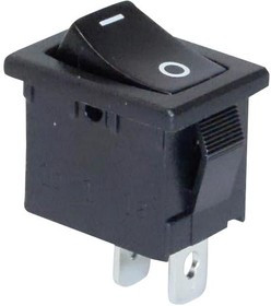 R1966ABLKBLKGF, Rocker Switches SPST OFF-ON QC 15A