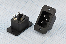 Штекер сетевого питания IEC 60320 C20, 250В/16А, на панель, с фланцем; Q-12995 штек пит AC IEC C20\\16/250\пан\флан 2отв\\QACZ-032\ Штекер сетевого питания IEC 60320 C20, 250В/16А, на панель, с фланцем; Q-12995 штек пит AC IEC C20\\16/250\пан\флан 2отв\\QACZ-032\