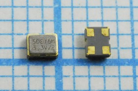 Кварцевый генератор 16МГц 3.3В,HCMOS в корпусе SMD 2x1.6мм; гк 16000 \\SMD02016C4\CM\ 3,3В\SOC2016\