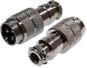 1-563-3, разъем MIC-16 3 контакт штекер металл на кабель