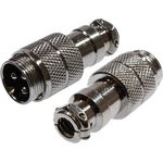 1-563-3, разъем MIC-16 3 контакт штекер металл на кабель