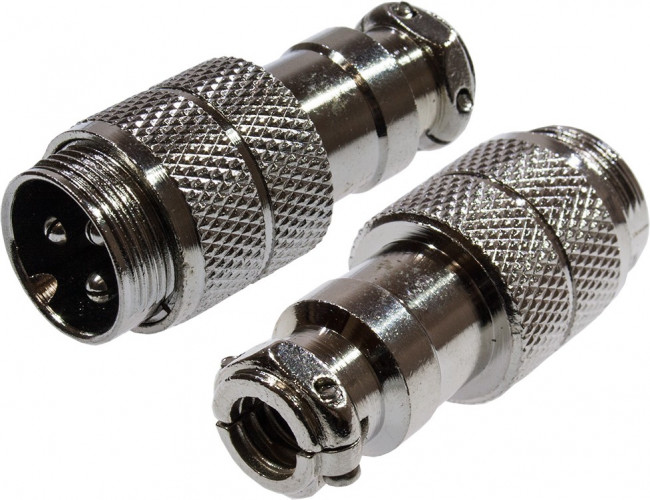 1-563-3, разъем MIC-16 3 контакт штекер металл на кабель