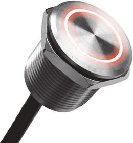 MPZI022/F/RD/24, Pushbutton Switches 22MM 1color LED flat head stainless stee