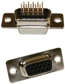 180-026-213R021, D-Sub High Density Connectors 26P Fem Vt Dip Sol w/ Clinch Nut 2