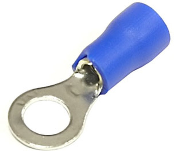 RVL2-5 blue, Наконечник кольцевой изолированный RVL2-5, 27 А, 16-14 AWG, синий, латунь луженая