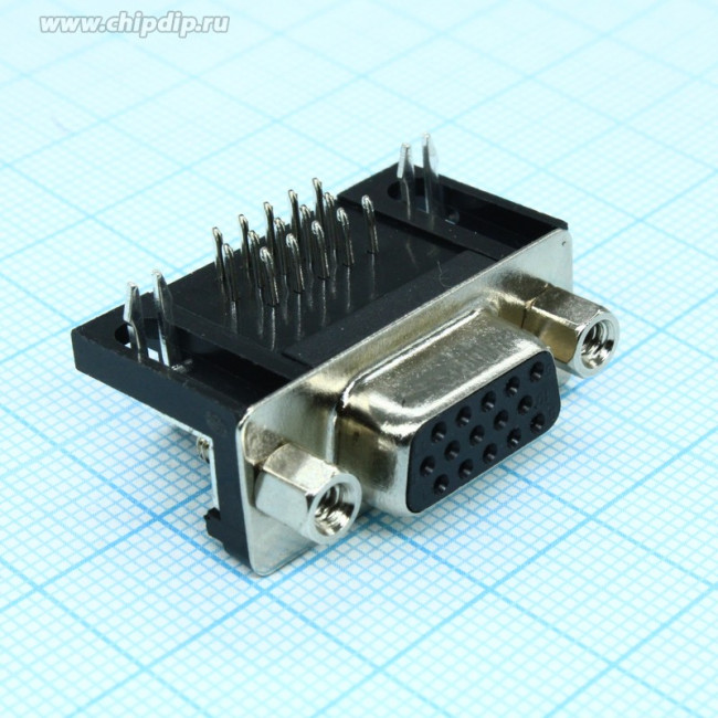 DHR-15FB (DS1038-15F), Гнездо 15 pin высокой плотности на плату