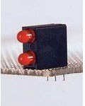 553-0111-200F, Red Right Angle PCB LED Indicator, 2 LEDs, Through Hole 2.8 V