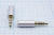 Штекер Audio Jack стерео 3.5мм на кабель, 4-х контактный, металлический мини корпус; Q-11345S штек 3,5стерео\4C[Au] \каб/d3,5мм\мет хвост[ко