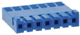 65240-007LF, Conn Housing RCP 7 POS 2.54mm Crimp ST Cable Mount Blue Bag