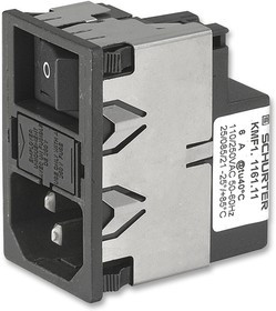 KMF1.1111.11, Разъем: питания AC, гнездо, "папа", 1А, 250ВAC, IEC 60320, 11мГн
