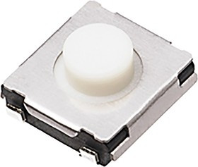 EVQQ2Y01W, White Push Plate Tactile Switch, SPST 10 µA 20 mA 0.2mm Surface Mount