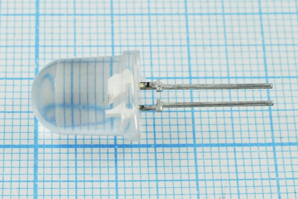 Светодиод круглый 10x14 мм, красный, 200 мкд, 30 градусов, линза прозрачная, КИПД35Г1-К; №5161 R СД 10x14 \кр\ 200\ 30\пр\КИПД35Г1-К\