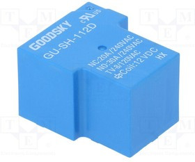 GU-SH-112D, Реле: электромагнитное, SPDT, Uобмотки: 12ВDC, 30А, Серия: GU, PCB