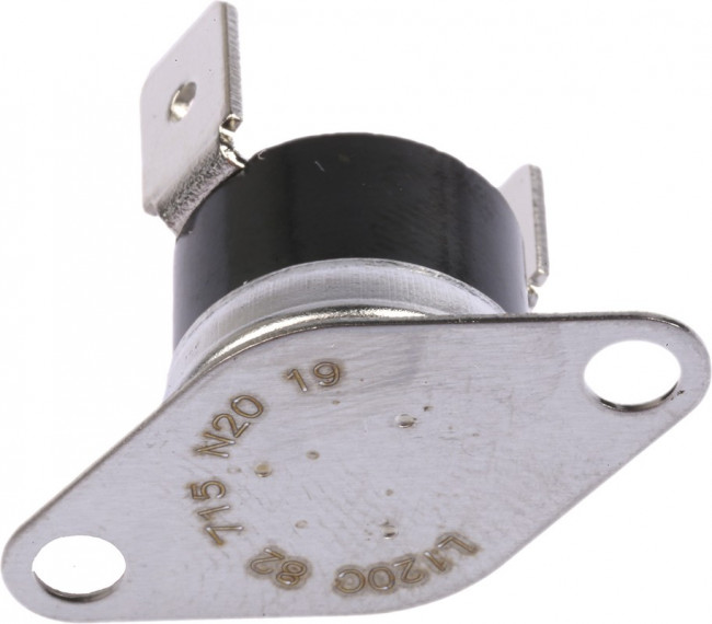 2455R 82-715 L120C, Bi-Metallic Thermostat, Opens at +120°C, Closes at +105°C, +150°C Max, NC, Automatic Reset