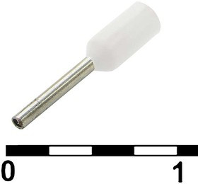DN00206 white (0.75x6mm), Наконечник на кабель DN00206, белый, 0.75x6 мм, 0.25 мм2