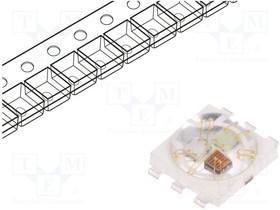 PP6N-3LFE, Power LED; RGB; 140°; 350mA; ?d: 455?460nm,525? 535nm,620?630nm