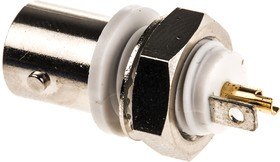 5-1634504-2, Гнездо, BNC, "мама", изолированный, прямой, 75Ом, пайка, на панель