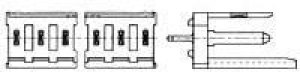 280617-1, Conn Shrouded Header (2 Sides) HDR 6 POS 3.96mm Solder RA Side Entry Thru-Hole Carton