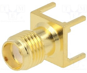 BU-1420701211, Гнездо; SMA; "мама"; прямой; 50Ом; THT; на PCB; тефлон; позолота