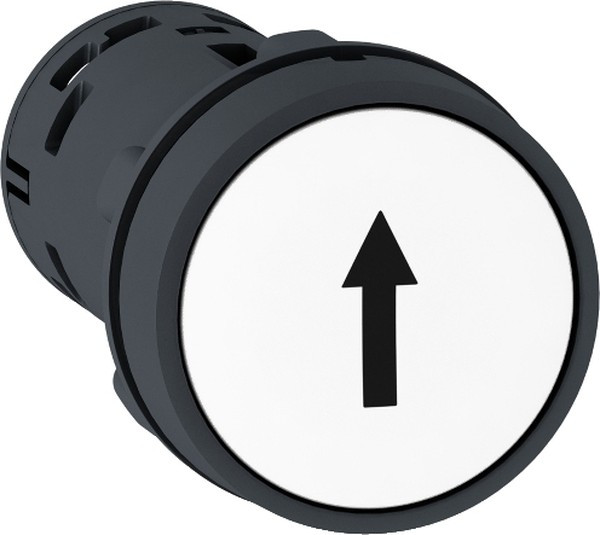 Белая кнопка с потайным толкателем 1НО стрелка вверх XB7NA11341 Белая кнопка с потайным толкателем 1НО стрелка вверх XB7NA11341