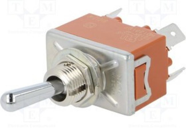 T215KAULCSAFJ, Переключатель: тумблер, Пол: 2, DPST, ON-OFF, 15A/250ВAC, 15A/30ВDC