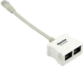01 Разветвитель Hyperline, RJ-45 4Prр.USOC -  2 x 4Pr.USOC, цвет белый