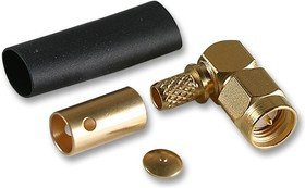 R125176000, RF Connectors / Coaxial Connectors SMA / RIGHT ANGLE PLUG CRIMP OR SOLDER TYPE CABLE 5/50 D
