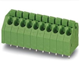 PCB terminal, 14 pole, pitch 3.5 mm, AWG 24-16, 8 A, spring-clamp connection, green, 1985085