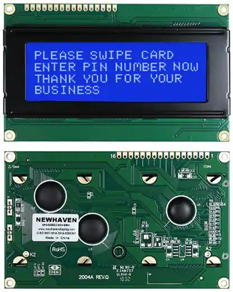 NHD-0420DZ-NSW-BBW, LCD Character Display Modules &amp; Accessories STN- BLUE Transm 98.0 x 60.0
