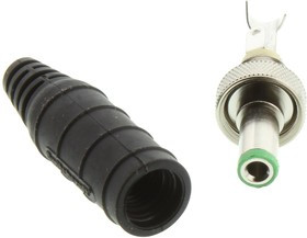 761KSH17, Разъем Питания DC, Штекер, 3 А, 12 мм, Монтаж на Кабель, Пайка