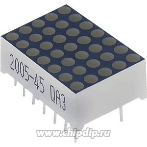 TA07-11GWA, Матричный индикатор 18мм/5x7/зеленый/ 568нм/3-8мкд/ОА