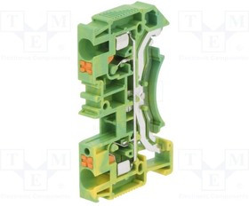 DS4-PE-01P-1C-00A(H), на DIN рейку, нажимной 0.2 - 6 mm², желто-зеленый / DS4-PE-01P-1C-00A(H)