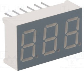 FYT-3631BUHR-21, Дисплей: LED, 7-сегментный, 9,2мм, 0,36", II.зн: 3, красный, анод