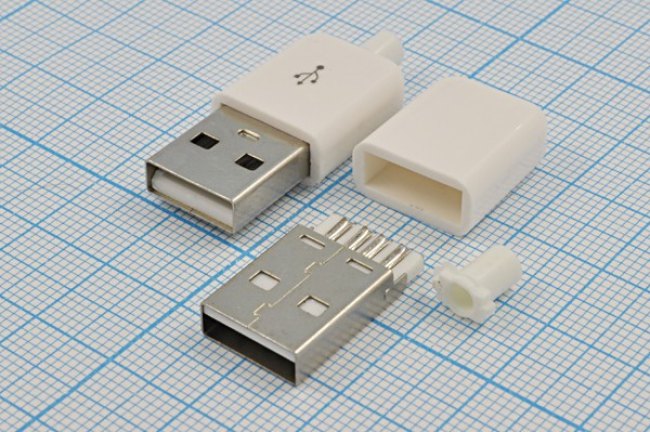 Разъем USB вилка, тип A, контакты на кабель, USB-A SP[20]