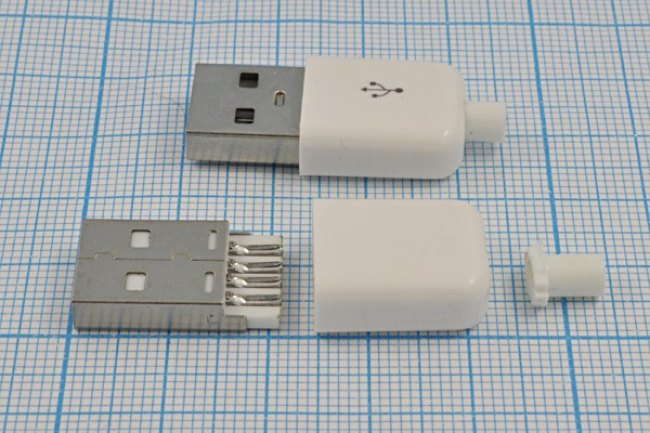 Разъем USB вилка, тип A, контакты на кабель, USB-A SP[20]