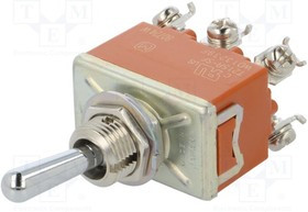 T215RSULCSAFJ, Переключатель: тумблер, Пол: 2, DPDT, ON-(ON), 15A/250ВAC, -25-85°C