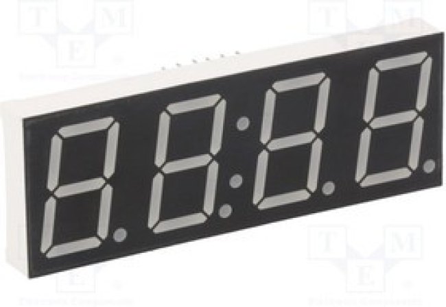 KW4-804AVB, Дисплей: LED, 7-сегментный, 20,4мм, 0,8", II.зн: 4, красный, анод