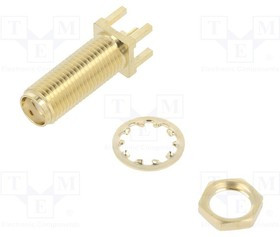 RF2-152-T-00-50-G-HDW, Гнездо, SMA, "мама", прямой, THT, на панель, тефлон, позолота RF2-152-T-00-50-G-HDW, Гнездо, SMA, "мама", прямой, THT, на панель, тефлон, позолота