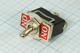 Переключатель рычажный, 220В, 10А, ON-ON, d12,2, металл, 3Cвинт, KN3C102A; №1270 ПРыч\220В\10А\ ON-ON\d12,2\мет\ 3Cвинт\KN3C102A\
