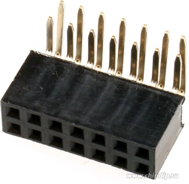 DS1024-2X7R2, (PBD-14R), Гнездо на плату 2.54мм