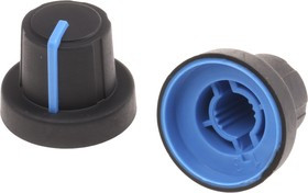 3/03/TPN130-006/237/233, 18.9mm Black Potentiometer Knob for 6mm Shaft Splined, 3/03/TPN130-006/237/233