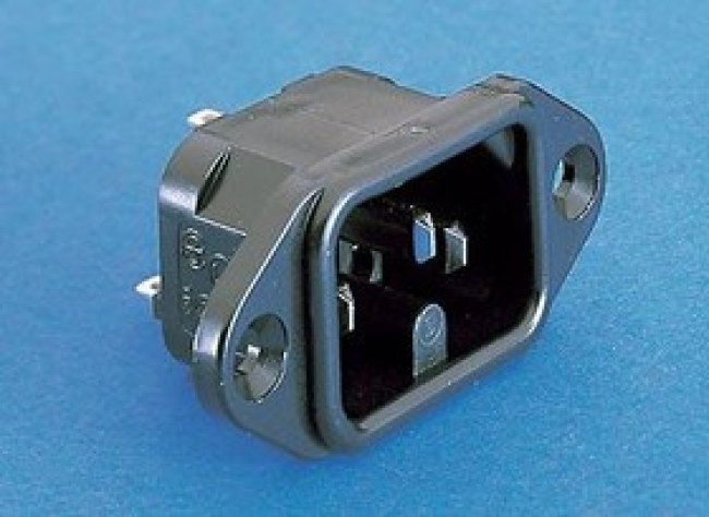 PX0590/28, AC Power Entry Modules FLANGE MOUNT INLET 2.8MM SOL TAB