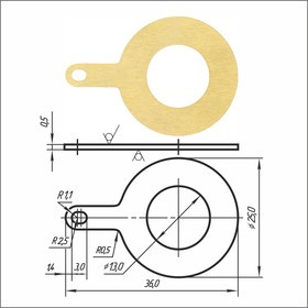 Лепесток латунный PSV 1-13-36-00 Лепесток латунный PSV 1-13-36-00