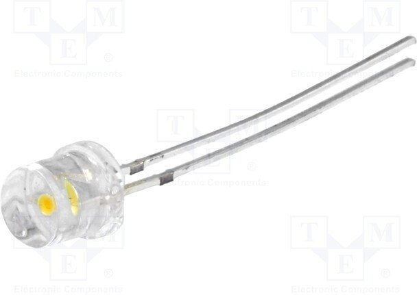 OSM5DK57E1A, LED; 5mm; white warm; 1120?1560mcd; 140°; Front: flat; 2.9?3.6V