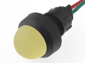 LKD12-24-Y, Индикат.лампа: LED, выпуклый, 12-24ВDC, 12-24ВAC, Отв: d13мм, IP20