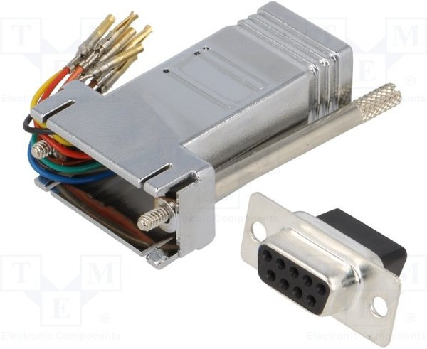 DA09-SMJ8-M-K-RC, Переходник: адаптер; гнездо RJ45,D-Sub 9pin "мама"