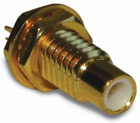 152127, Conn SMC 0Hz to 10GHz 50Ohm Solder Cup ST Panel Mount RCP Gold